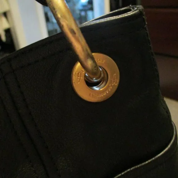 B Makowsky Black Leather Hobo - Picture 4 of 11